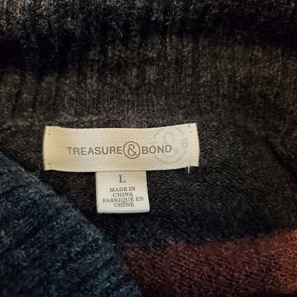 NEW Treasure & Bond Wide Striped Turtleneck Sweate - Picture 5 of 5